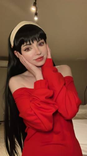 027 Peach milky Yor Forger Red Sweater [39P119.6M]