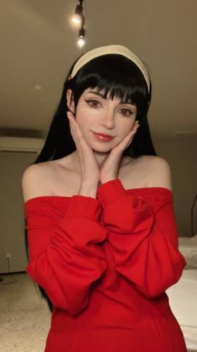 027 Peach milky Yor Forger Red Sweater [39P119.6M] - 图片2