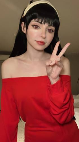027 Peach milky Yor Forger Red Sweater [39P119.6M] - 图片3
